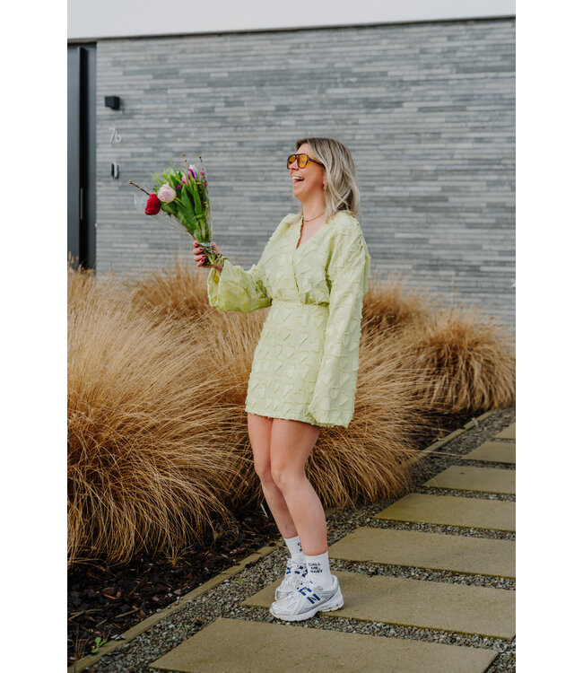 Hearts dress pistache