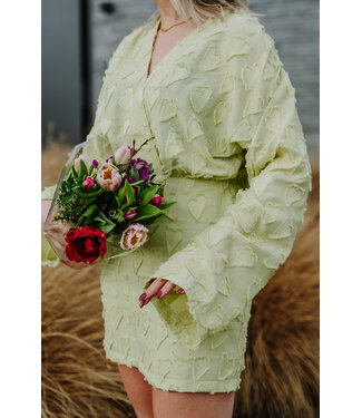 Hearts dress pistache