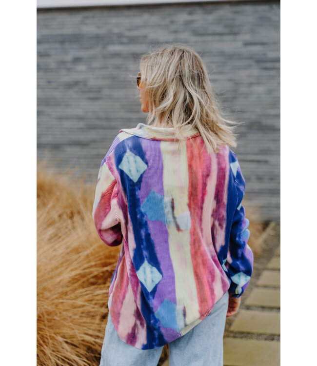 Ribbed rainbow blouse