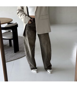 Glitter ballon jeans brown/beige