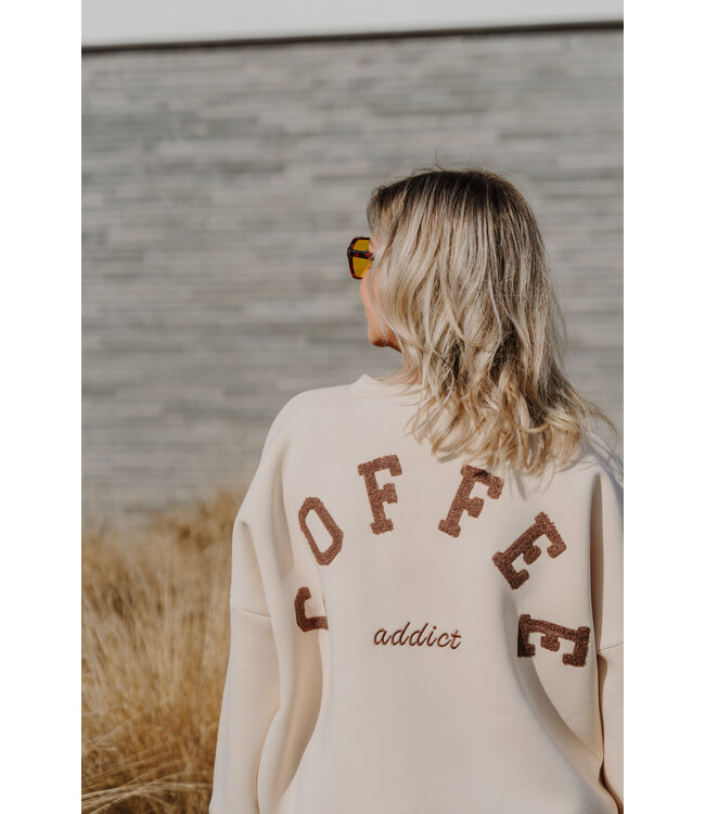 Coffee addict sweater beige