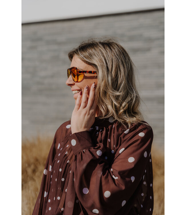 Dots blouse brown