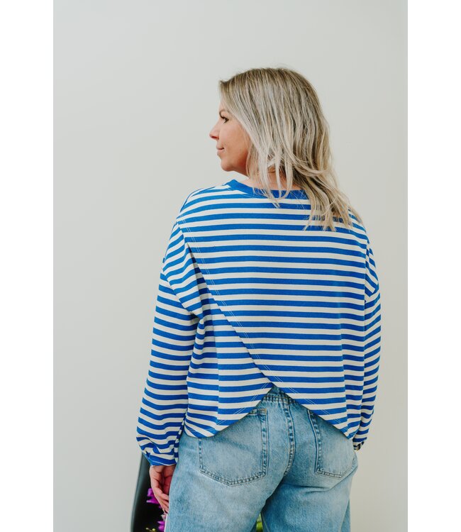 Striped sweater cobalt