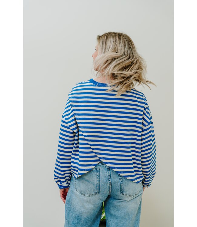 Striped sweater cobalt