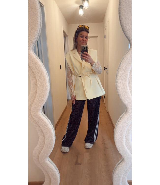 Sleeveless blazer soft yellow