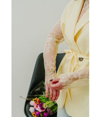 Lace top soft yellow