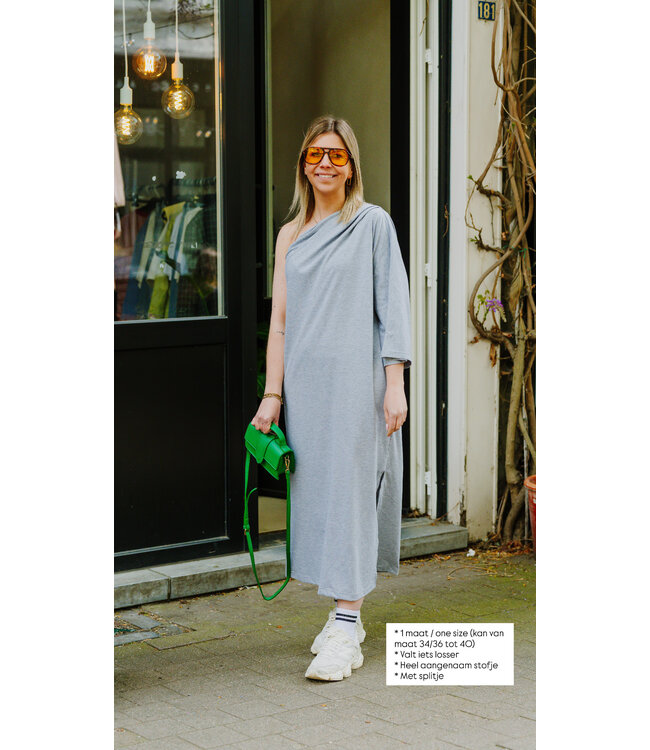 One shoulder dress grey