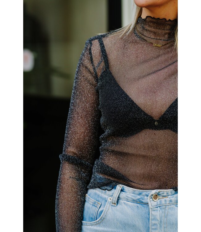 Glitter top black