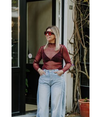 Glitter top bordeaux