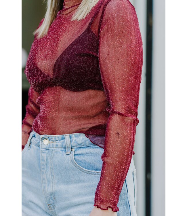 Glitter top bordeaux