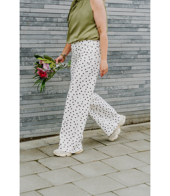 Wide dots jeans white/black
