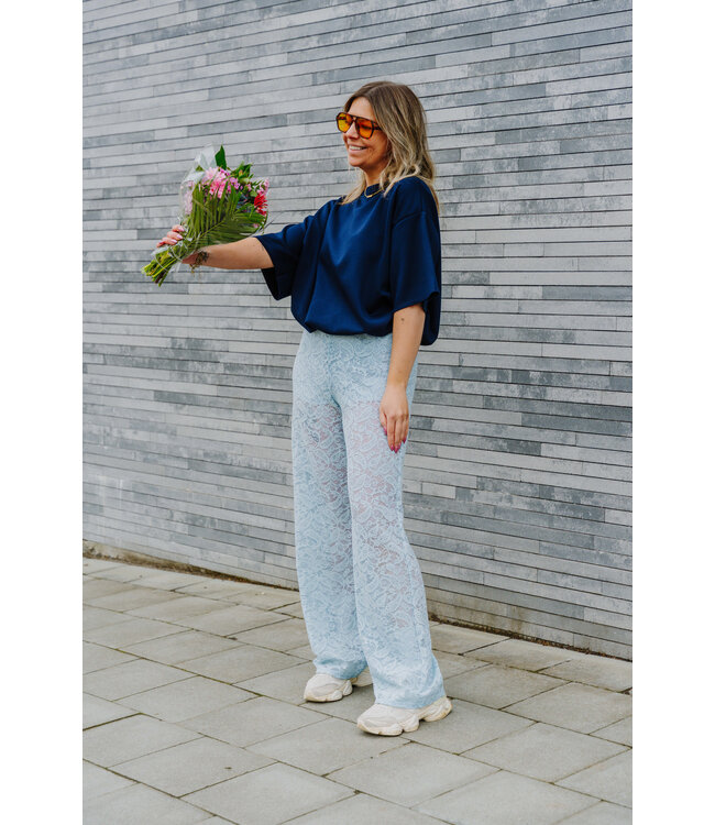 Lace pants sky blue