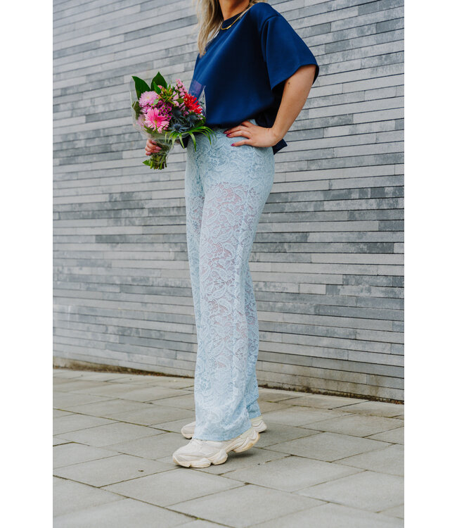 Lace pants sky blue
