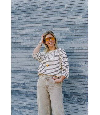 Striped t-shirt brown