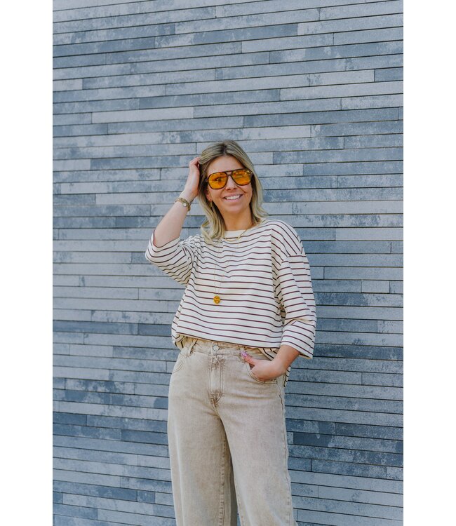 Striped t-shirt brown