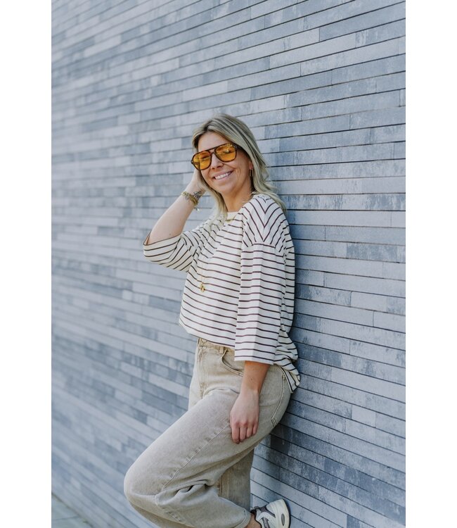 Striped t-shirt brown