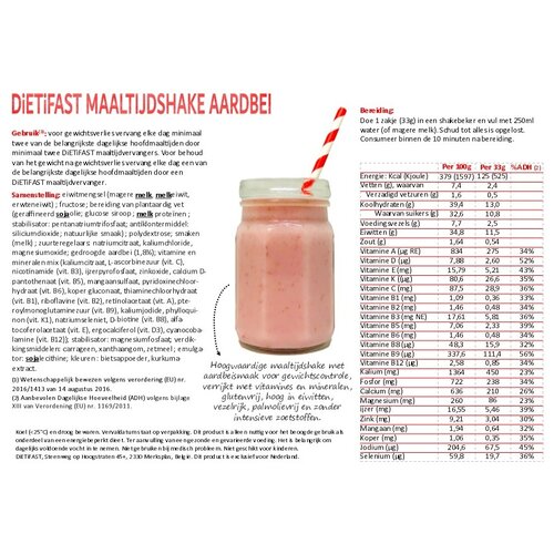 dietifast maaltijdshake aardbei