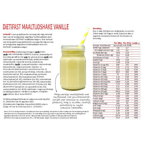 maaltijdshake vanille dietifast maaltijdshake vanille