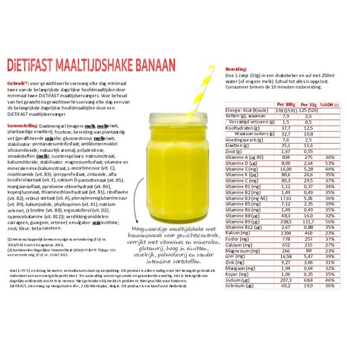 maaltijdshake banaan dietifast maaltijdshake banaan