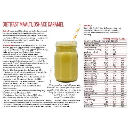 maaltijdshake karamel dietifast maaltijdshake karamel