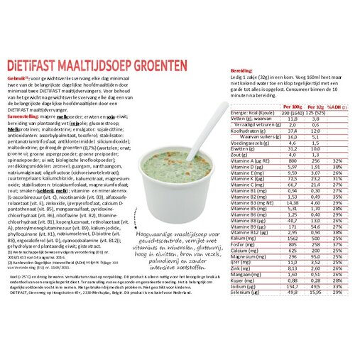 maaltijdsoep groenten dietifast maaltijdsoep groenten