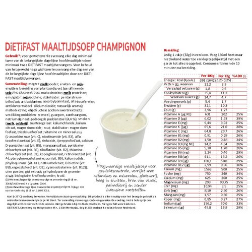 maaltijdsoep champignon dietifast maaltijdsoep champignon
