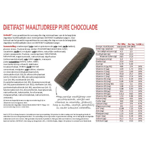 maaltijdreep pure chocolade dietifast maaltijdreep pure chocolade