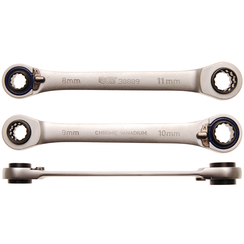 Double Ended Ratchet Wrench "4 in 1"  8x9, 10x11 mm