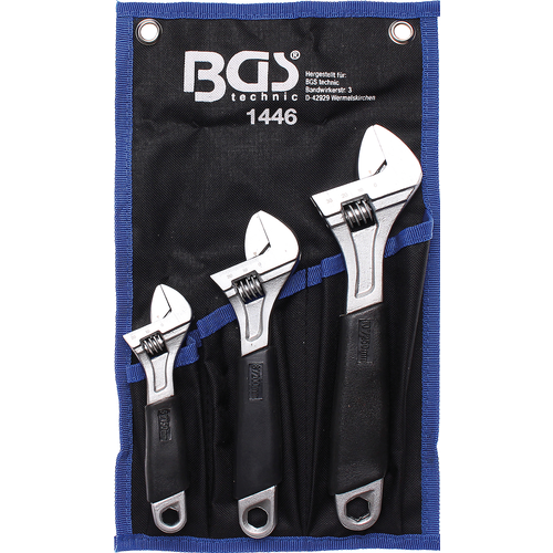 BGS  Technic Adjustable Wrench with Soft Rubber Handle  3 pcs.
