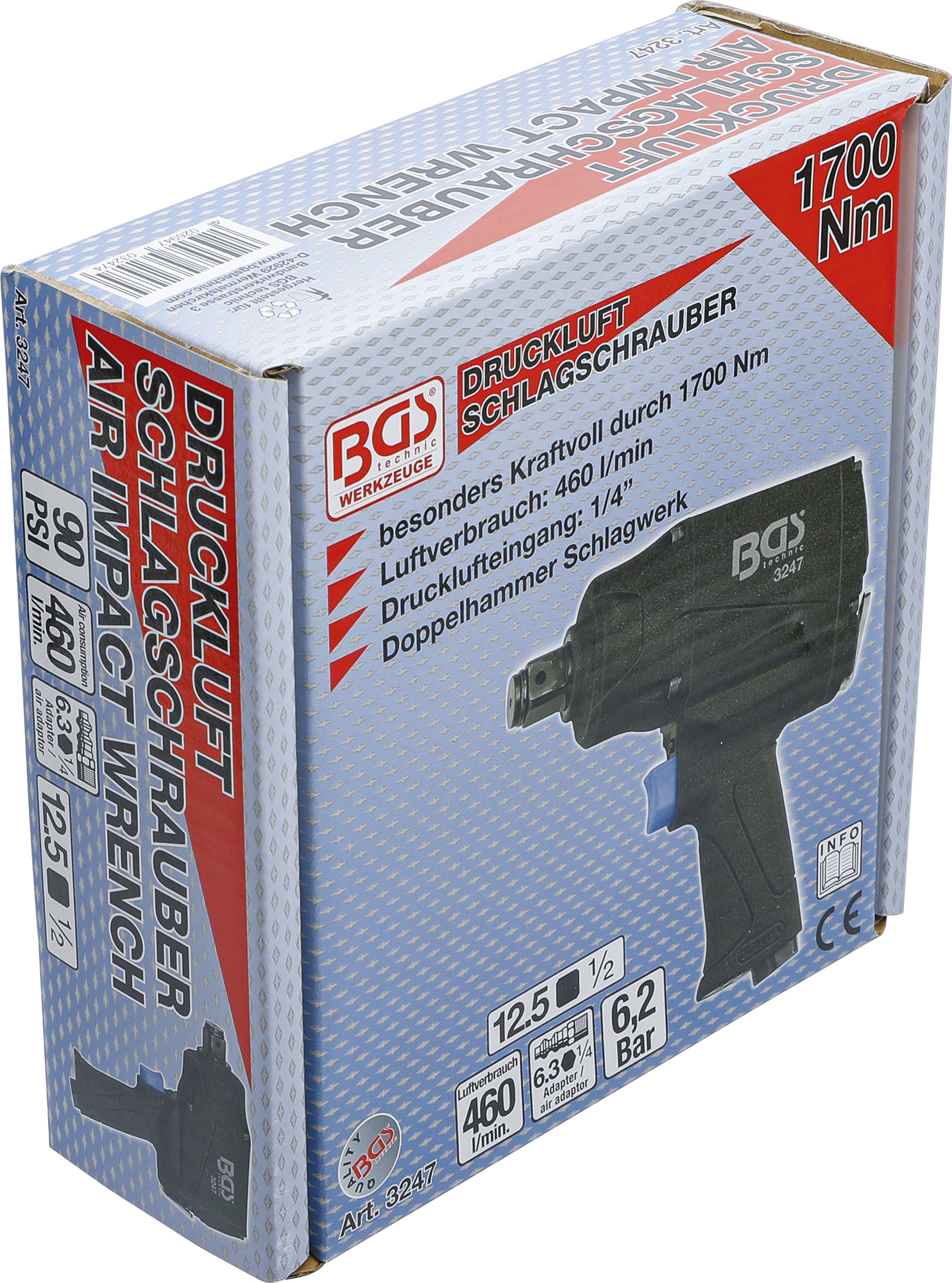 BGS Technic Air Impact Wrench 12.5 mm (1/2