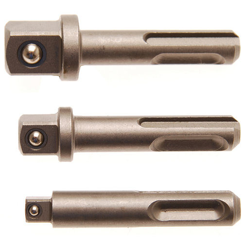 BGS  Technic Adaptor Set  SDS - external square 6.3 mm (1/4"), 10 mm (3/8"), 12.5 mm (1/2")  3 pcs.
