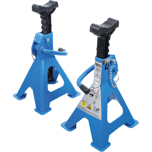 BGS  Technic Axle Stands  load capacity 2000 kg / pair  stroke 268 - 418 mm  1 pair