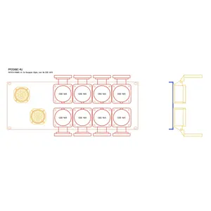 SRS Rigging* SRS Rigging | PP2SX8C | 19-inch break-out | Input: 2x Socapex | Output: 8x 16A CEE | Hoogte: 4HE