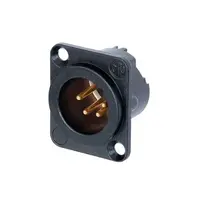 Neutrik | NC4MD-LX-B | XLR chassis DLX 4 pin pen zwarte behuizing goudcontacten Neutrik Neutrik | NC4MD-LX-B | XLR chassis DLX 4 pin pen zwarte behuizing goudcontacten