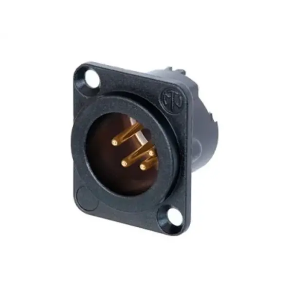 Neutrik | NC4MD-LX-B | XLR chassis DLX 4 pin pen zwarte behuizing goudcontacten Neutrik Neutrik | NC4MD-LX-B | XLR chassis DLX 4 pin pen zwarte behuizing goudcontacten