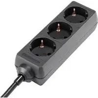 B-Brand | 4 Voudige Verdeeldoos | Lengte: 1,5m | 3G 1,5mm2 | Kleur: Zwart | France schuko