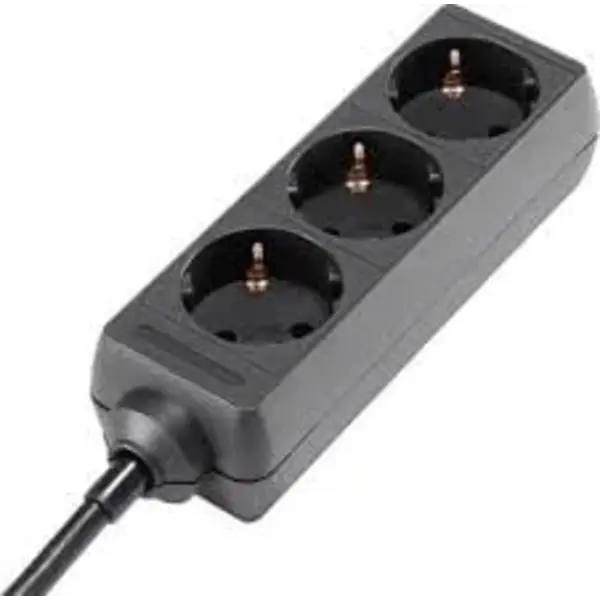 B-Brand | 4 Voudige Verdeeldoos | Lengte: 1,5m | 3G 1,5mm2 | Kleur: Zwart | France schuko