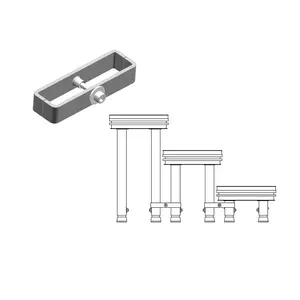 GUIL GUIL | TMU-07 | poot-op-poot klemkoppeling voor etageplatforms & ect trappen met 50 x 50 mm poten