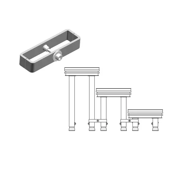 GUIL GUIL | TMU-07 | poot-op-poot klemkoppeling voor etageplatforms & ect trappen met 50 x 50 mm poten