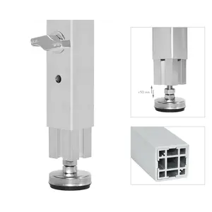 GUIL GUIL | PTA5-P | 50 x 50 mm telescopische poot met borgpen en waterpas