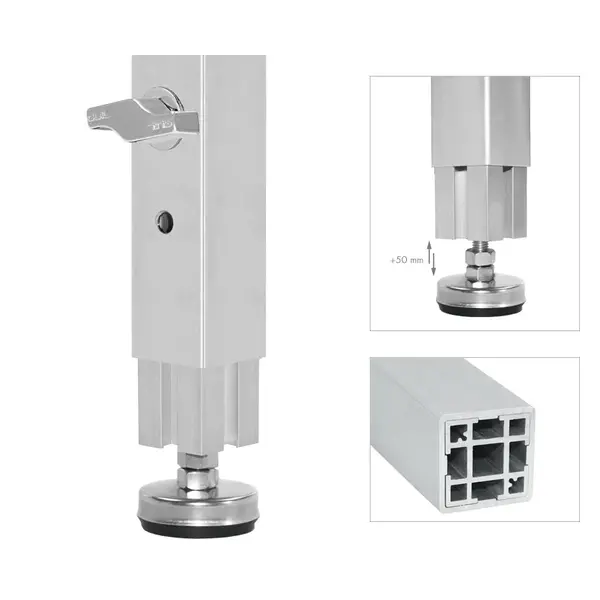 GUIL GUIL | PTA5-P | 50 x 50 mm telescopische poot met borgpen en waterpas