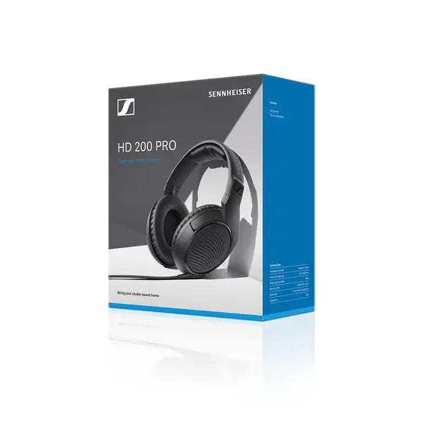 Sennheiser* Sennheiser | 507182 | Hoofdtelefoon | HD 200 PRO | 32 ohm | 2 m kabel | 3,5 mm jack plug met adapter naar 6,3 mm jack