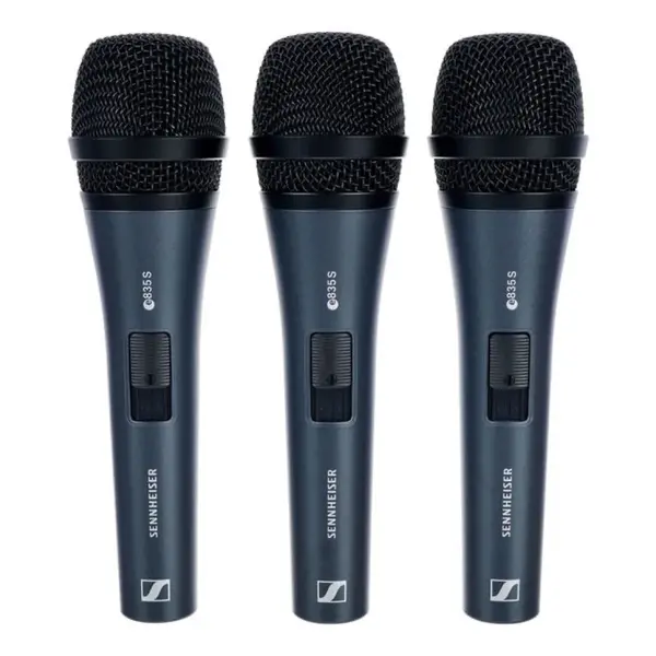 Sennheiser Sennheiser | 507359 | Zangmicrofoon | 3-pack e835-S | dynamisch | cardioid | met sWitch | inclusief klem en hoes