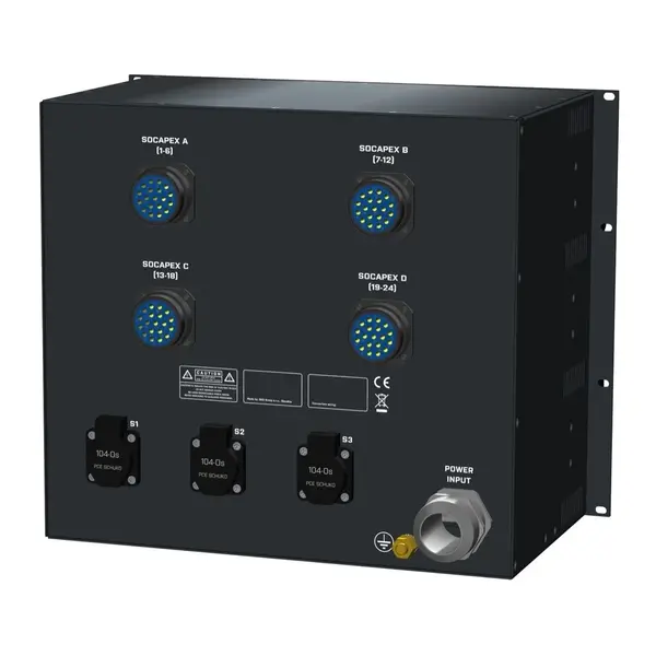 SRS Power* SRS Power | Stroomverdeler 125A | Socapex 19p | Schuko | Main switch | MCB | Instelbare RCD | RCBO