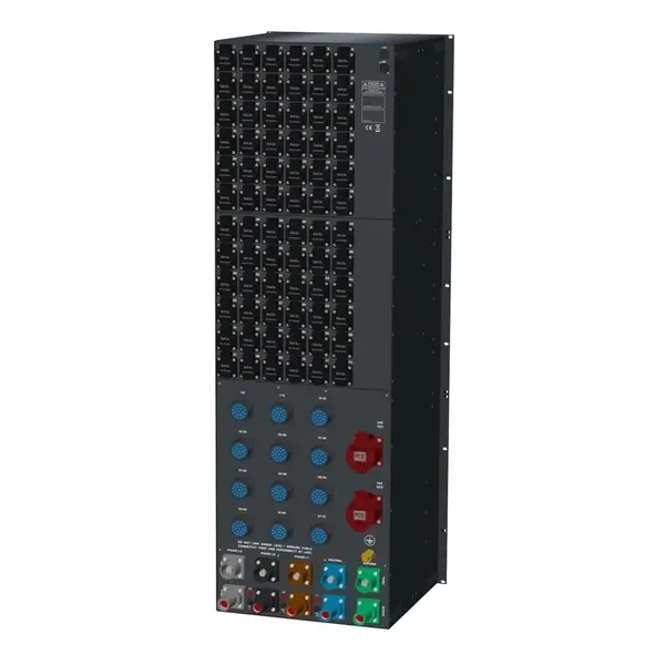 SRS Power* SRS Power | HYMAG Stroomverdeler 400A | 400A | 32A | Socapex 19p | Schuko | LED A-meter | Noodstop | Main MCB | HRCBO