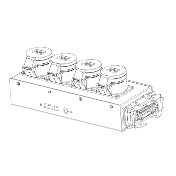 SRS Rigging* SRS Rigging | MC-SPLIT4-DV-H16-WM | Wandmontage Breakout 4-kanaals | Geschikt voor: Direct Voltage | Input: 1x Harting-16p | Output: 4x CEE16A-4p