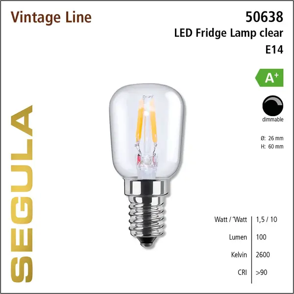 Segula* Segula | SG-50638 | LED lamp | Vintage Fridge lamp Helder | E14 | 1,5W