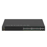 Netgear Netgear | GSM4328 | 28-poorts AV-netwerk switch | 24x 1G PoE+ (648W-720W) | 4x SFP+ glasvezel porten | Managed Switch