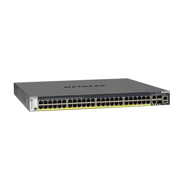 Netgear Netgear | GSM4352PB | 52-poorts AV-netwerk switch | 48x 1G PoE+ 591W | 2x 10G | 2x SFP+ glasvezel porten | Managed Switch