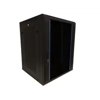 DSIT DSIT | 15U wandkast met glazen deur - geperforeerde zijpanelen 600x600x770mm (BxDxH)